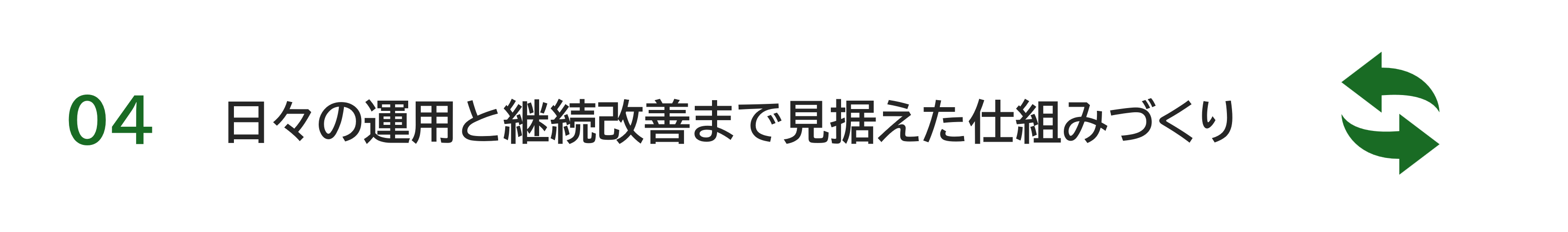 日々の運用と継続改善まで見据えた仕組みづくり